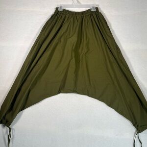 Olive Green Aladdin Pants Cropped Harem 100% Cotton